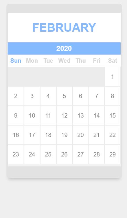 Simple Calendar UI