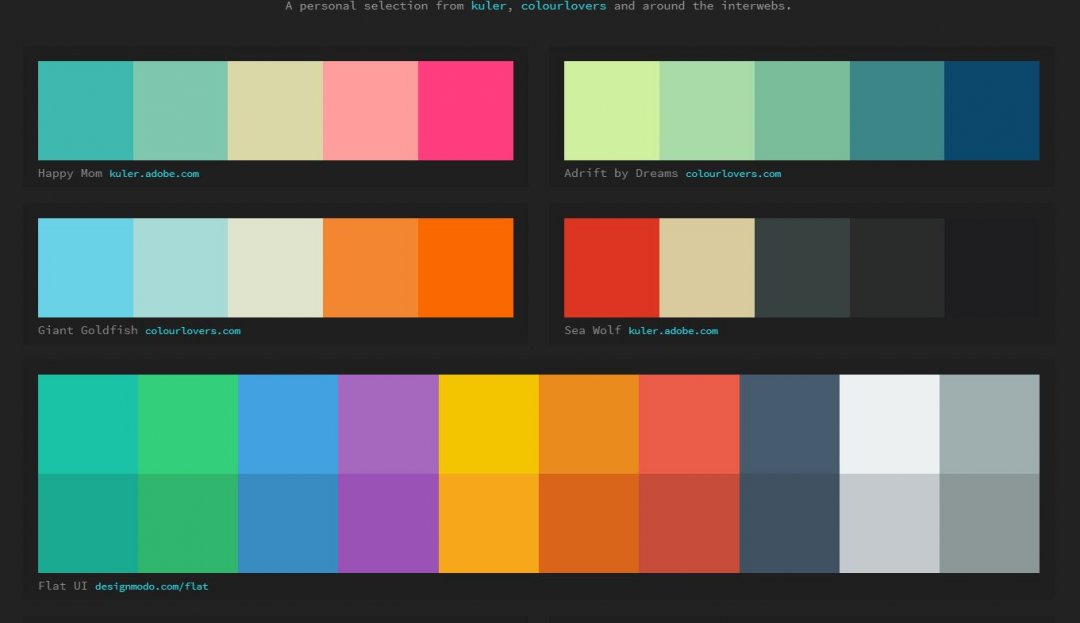 16+ JavaScript Color Palette Design Examples - OnAirCode