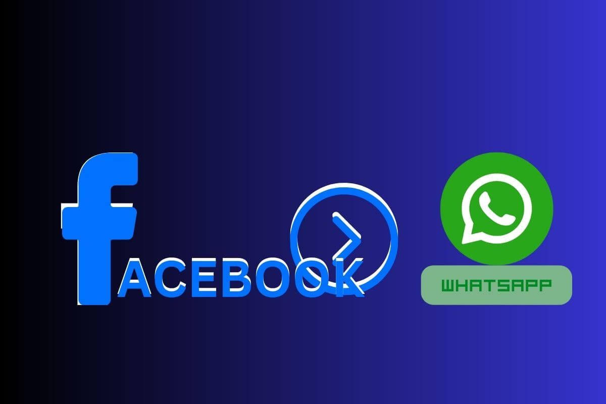  A blue Facebook logo, a green WhatsApp logo, and a blue Instagram logo with a right arrow in the center.