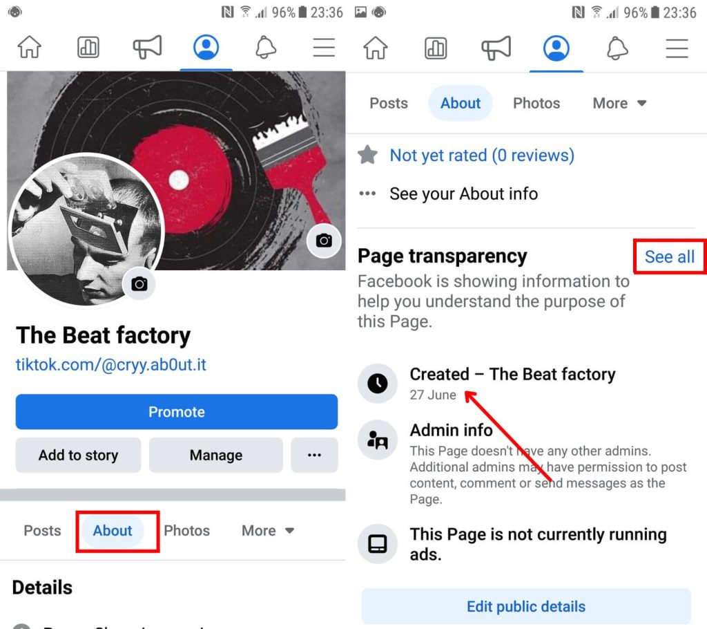 How To Check Facebook Page Creation Date in Mobile Phone