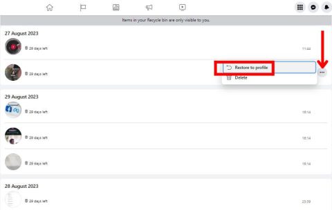 how to restore deleted post on facebook business page