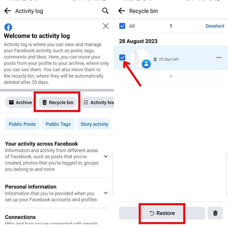 How To Restore Discarded Post from Facebook Business Page in Mobile Phone