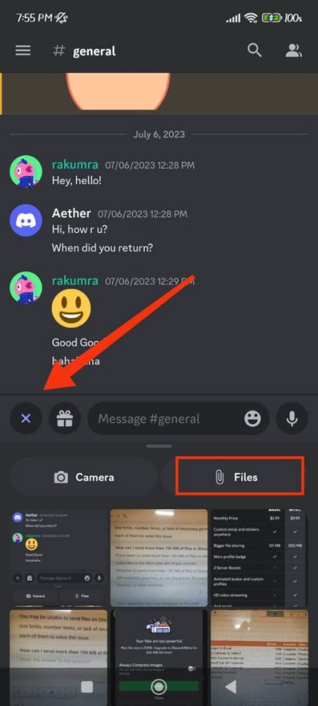 Send files on Discord 