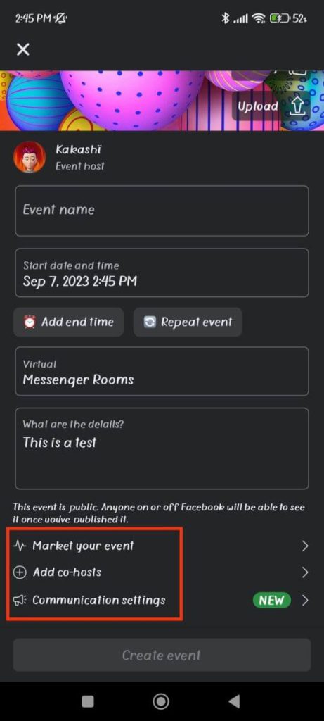 Edit your Events