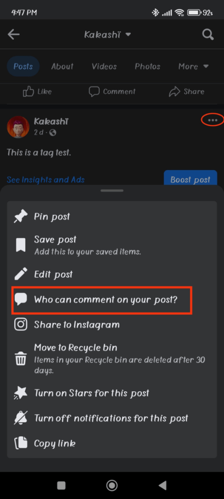 Who can comment on your post?