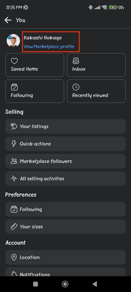 View Marketplace profile