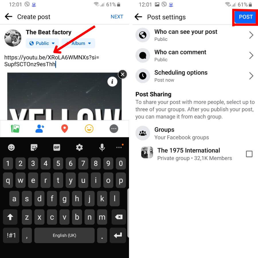 Learn to post YT content on your FB page